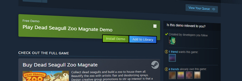 Updates to Free Demos on Steam