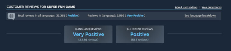 Updates to User Review Scores Based on Language