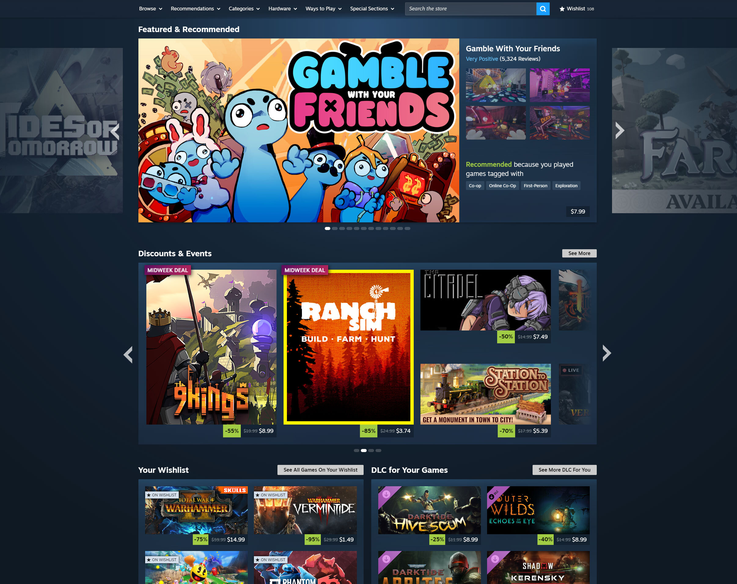 A Refreshed Steam Store Home Page